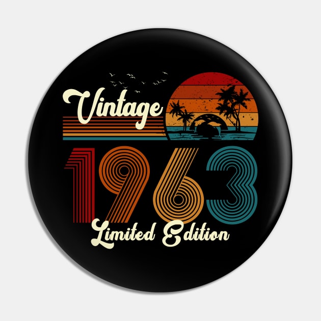 Vintage 1963 Shirt Limited Edition 57th Birthday Gift Pin by Damsin