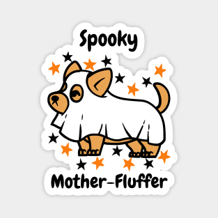 Spooky Mother-Fluffer Ghost Dog Magnet