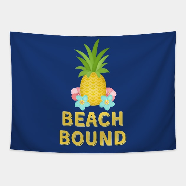 Beach Bound Pineapple Gift for Traveler Road Trip Tropical Island Tapestry by InnerMagic