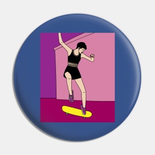 Retro Skateboarder Pin