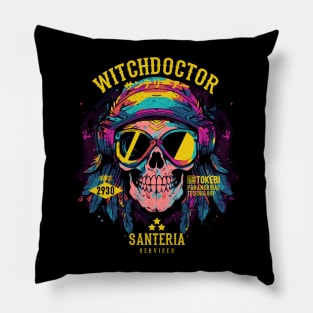 Witch Doctor Skull Pillow