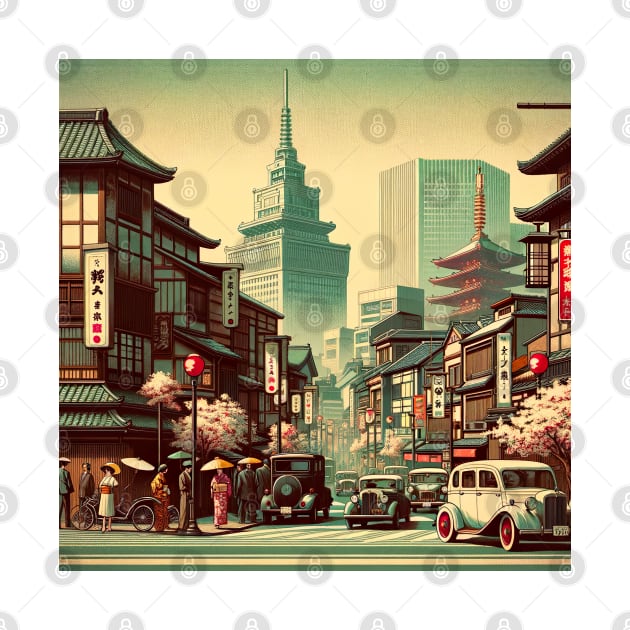 Retro Tokyo Japan by unrealartwork