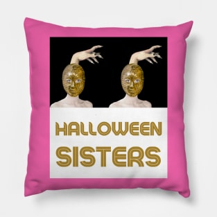 HALLOWEEN SISTERS with Witch Hand - Halloween Witches | Witch Mask | Halloween Costume Pillow