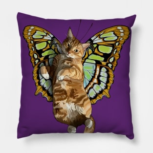 Malachite Ginger Tabby Flitter Kitty Pillow