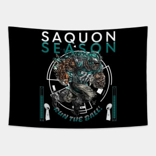 Saquon Season! - Saquon Barkley: Run The Ball! Philadelphia Eagles Tapestry