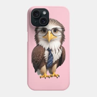 Nature, Cute Eagle With Spectacles And Cute Small Necktie Phone Case