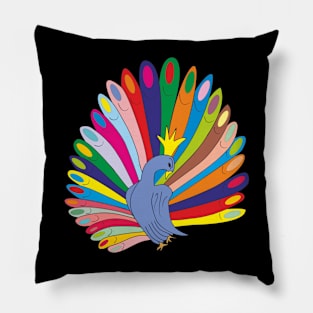 peacock art Pillow