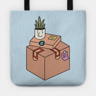 Funny plant and boxes Tote