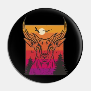 Cool deer sunset in the forest Pin