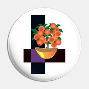 Tangerine tree in a golden vase Pin