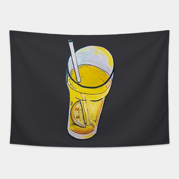 Glass of Lemonade Tapestry by SPINADELIC