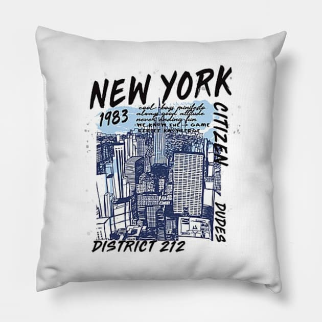 Retro District 212 Pillow by smithlinkmacca