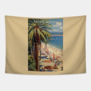 French Riviera, Vintage Travel Poster Tapestry