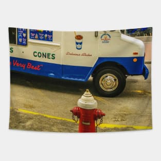 Ice Cream Truck Summer Street Hydrant Hoboken NJ Tapestry