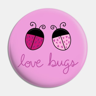 Love Bugs Cartoon Ladybugs Pair, made by EndlessEmporium Pin