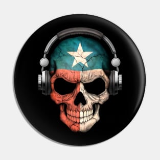 Dark Skull Deejay with Texas Flag Pin