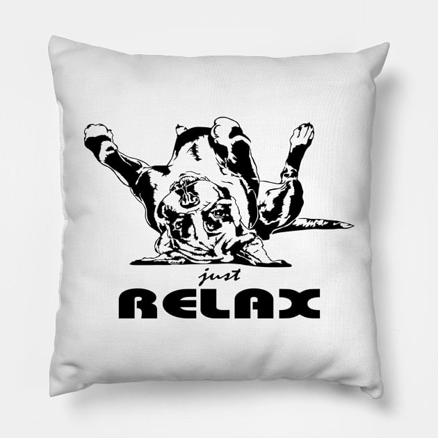 Funny Cute Boxer Dog saying just relax Pillow by wilsigns