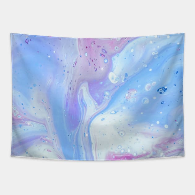 Pastel blue tapestry shop