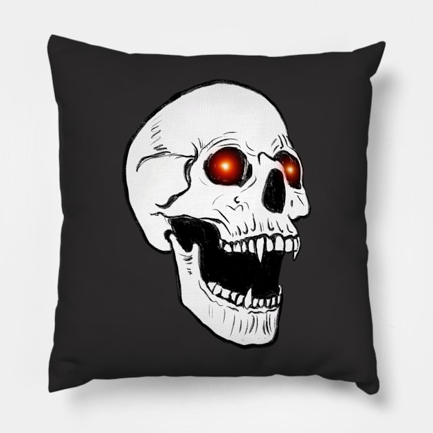 Screaming skull Pillow by Sprinkles of Doom 