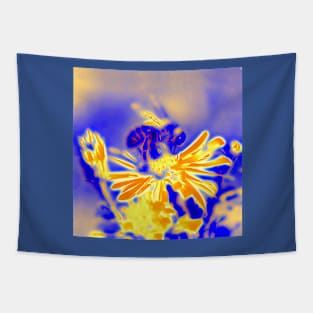 Flower with Honey Bee Tapestry