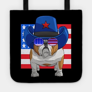 English Bulldog 4th of July Tote