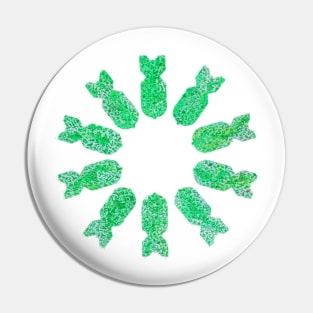 Crazy Daisy (green) Pin