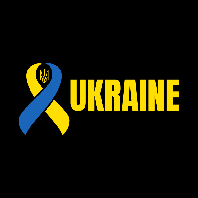 Ukraine Ribbon Ukrainian Pride Love and Unity Design by hobrath