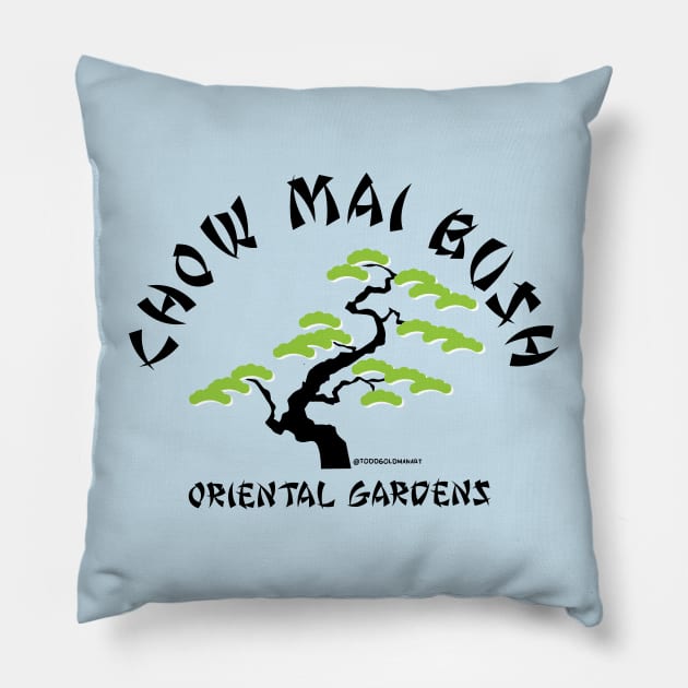 CHOW MAI BUSH Pillow by toddgoldmanart