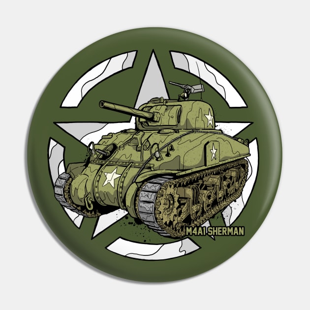 Sherman M4A1 WWII Army Tank History Pin by Vae Victis