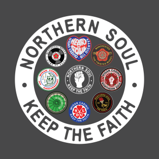 Northern Soul Badges, Stoke, Wigan, Manchester, Blackpool, T-Shirt