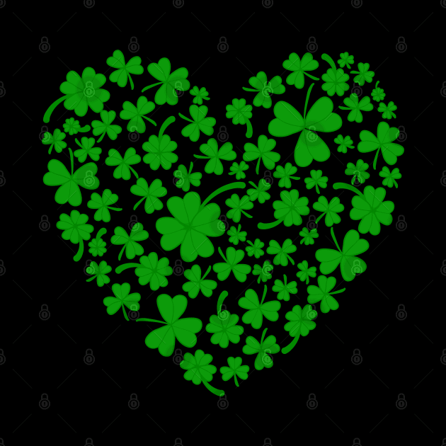 Irish Heart Shamrock Ireland Lover St Patrick's Day by Mewzeek_T