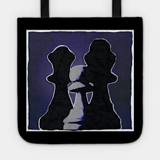 Chess Pieces Purple BATIK design Tote