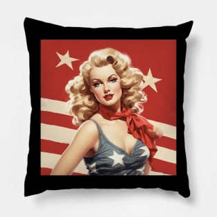 Vintage Pin up Girl Old Hollywood vibes 1940s Nostalgic Art Pillow