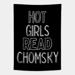 Hot Girls Read Chomsky - Nerdy Intellectual Design Tapestry