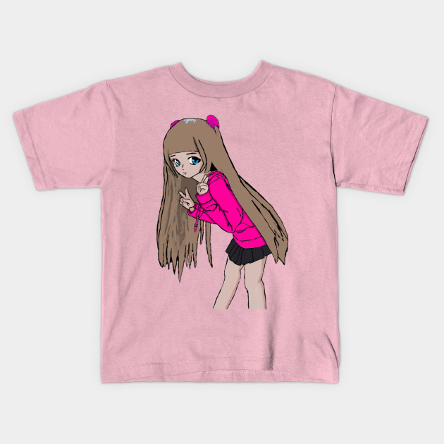 Cute Anime Girl Peace Sign - Cute Anime Girl - Kids T-Shirt | TeePublic Cute Anime Girl Peace Sign - Cute Anime Girl - Kids T-Shirt | TeePublic
