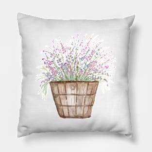 Wooden bucket with lavender Pillow