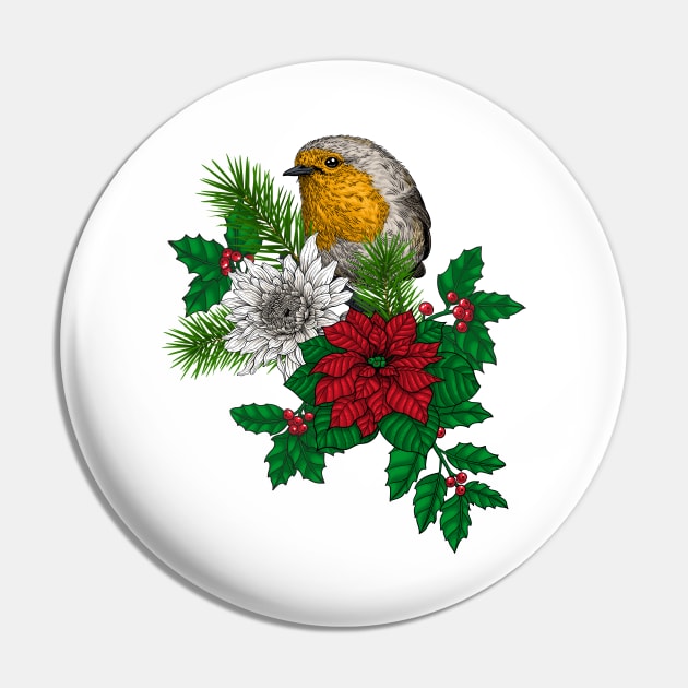 Red robin on Christhmas decoration Pin by katerinamk