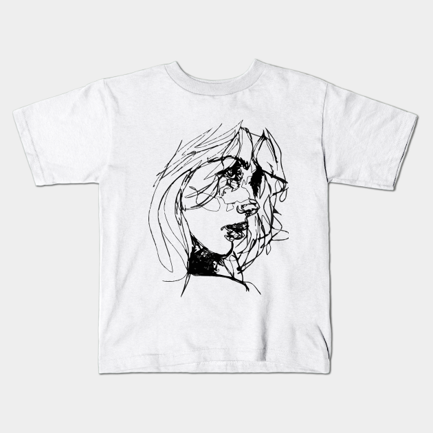 Aesthetic Girl Sketch Draw Girl Drawing Kids T Shirt Teepublic