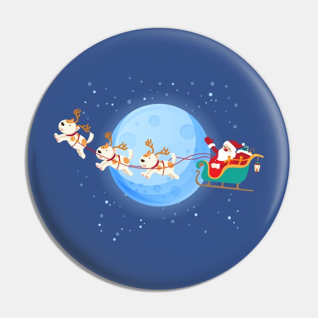 Santa Claus Riding Dog Pin by Skylane