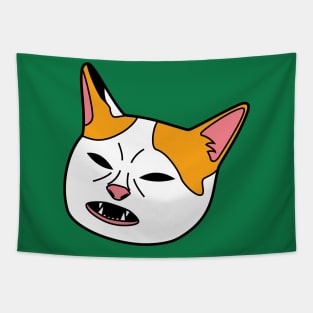 Cat No Banana Meme Face Tapestry