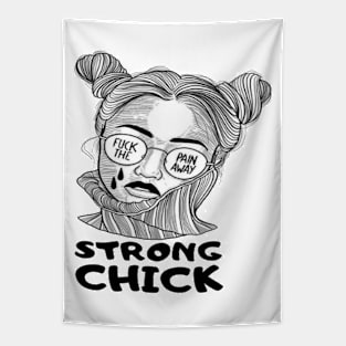 Strong Chick Woman's Tapestry