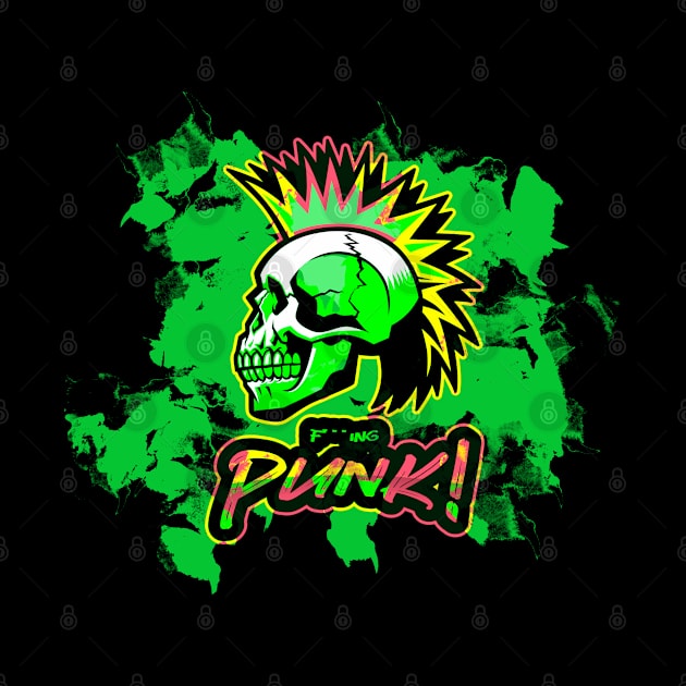 F***ing Punk! - Mohawk Skull by Daily Detour