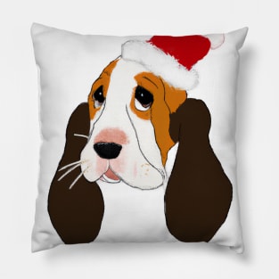 Cute Basset Hound Drawing Pillow