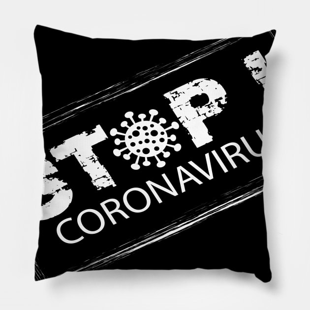 corona virus stop Pillow by cristal