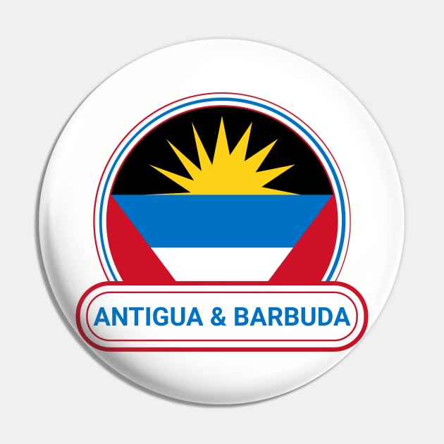 Antigua and Barbuda Country Badge - Antigua and Barbuda Flag Pin by Yesteeyear