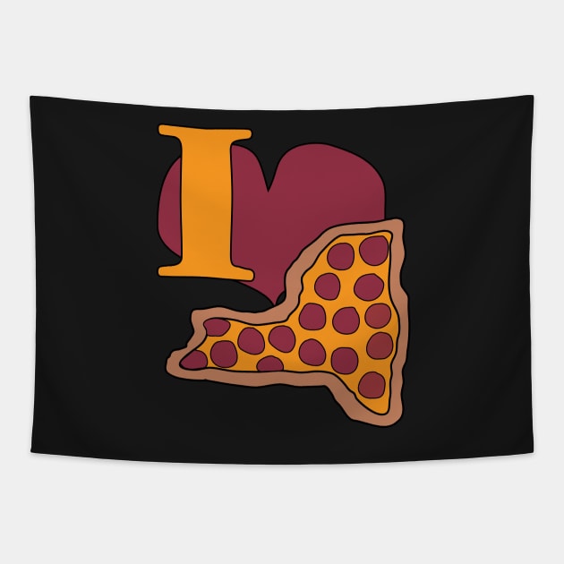 I Love Pizza From New York Tapestry by pelagio