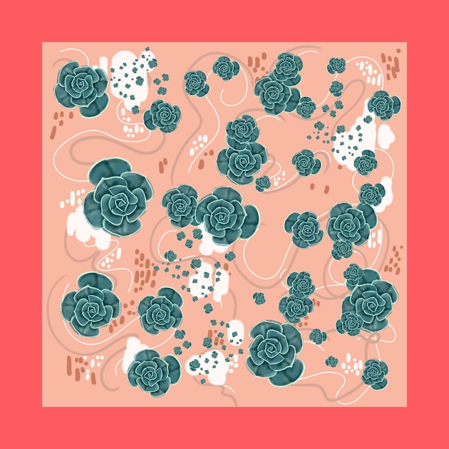 Echeveria Succulent - modern minimal pattern by Lio Does Things