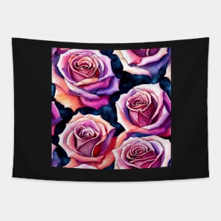 Watercolor rose pattern design Tapestry