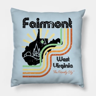 Fairmont West Virginia The Friendly City Retro Pillow