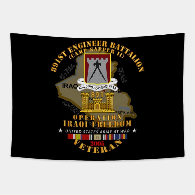 891st Engineer Bn - Camp Sapper II -  OIF - 2008 w IRAQ SVC X 300 Tapestry by twix123844